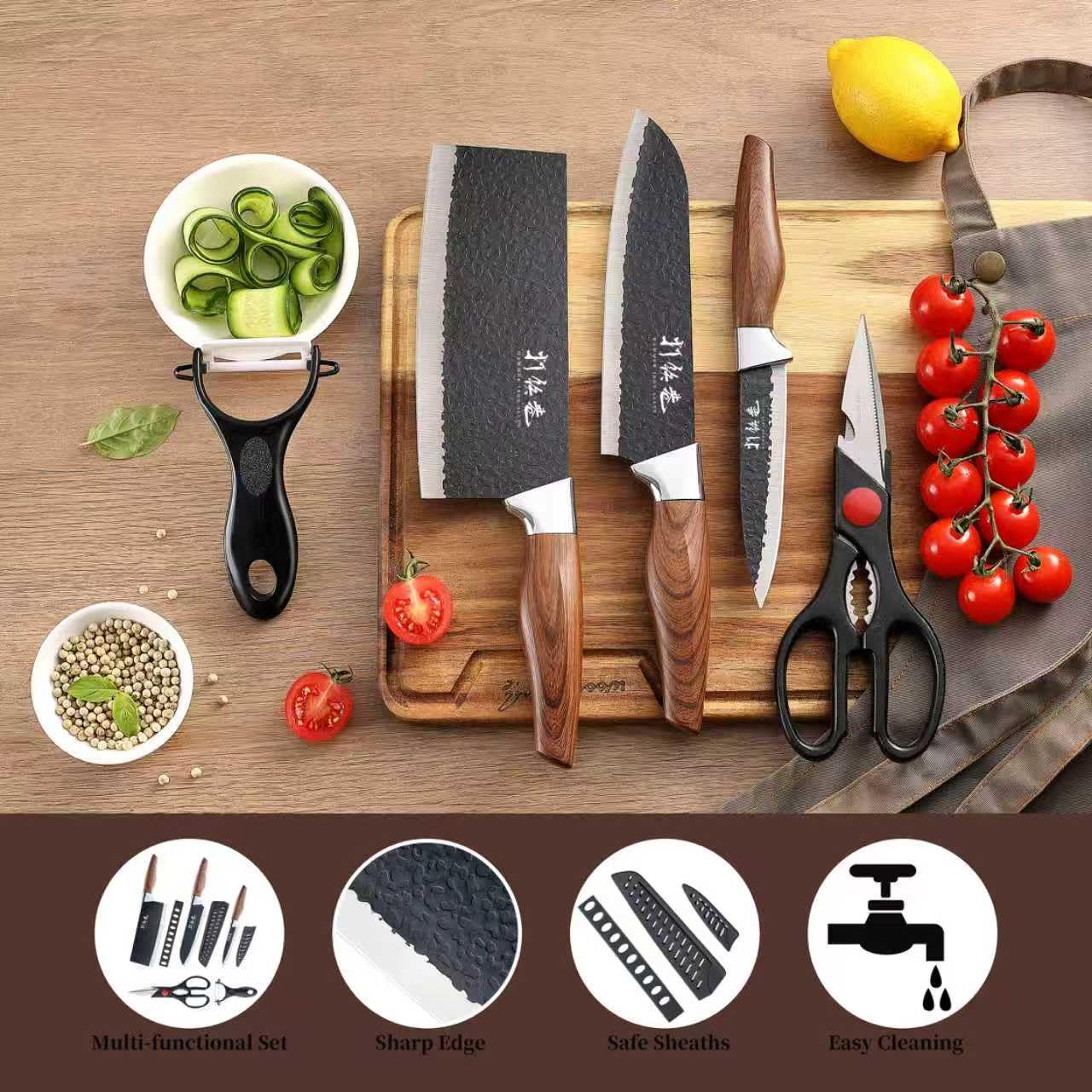 7 inch Santoku blade in set