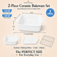 Interior dimensions 6 x 6 x 2 inches per dish