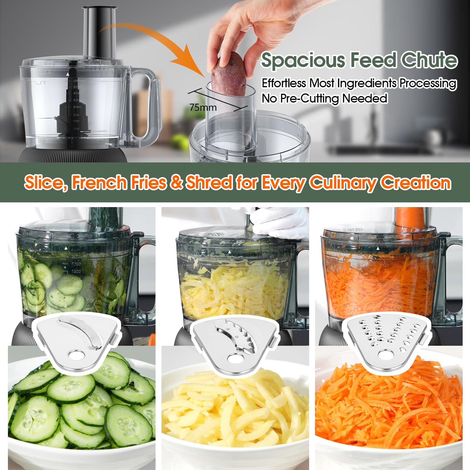 12-cup precision processor bowl and blades set