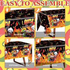 Disposable chili table cover 70x42 inches for cook off