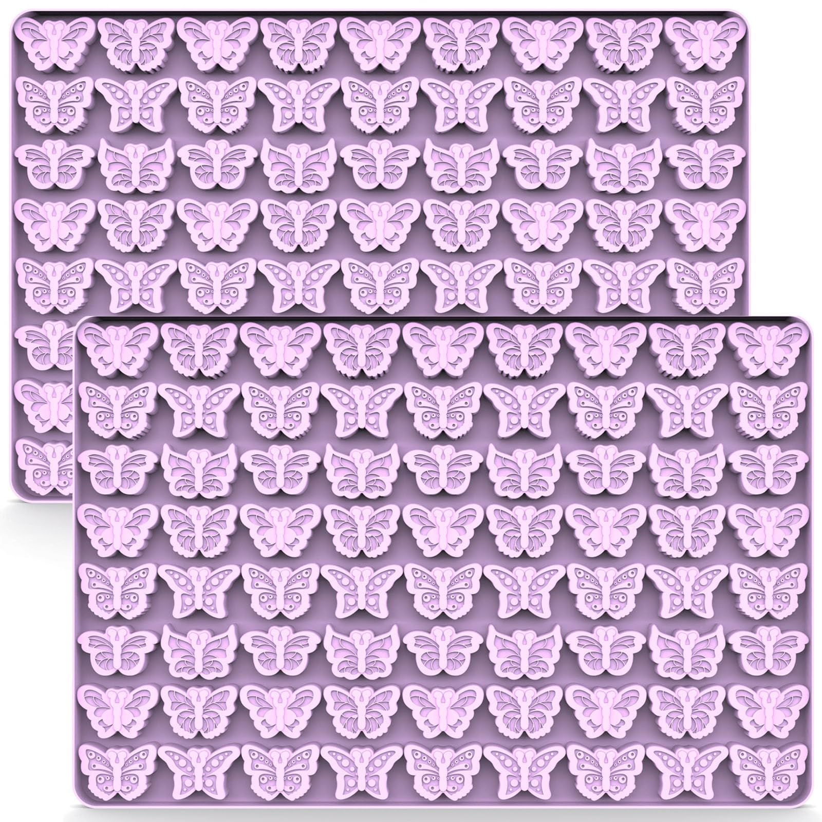 72 cavity butterfly silicone mold with 0.67 x 0.28 inch cavities