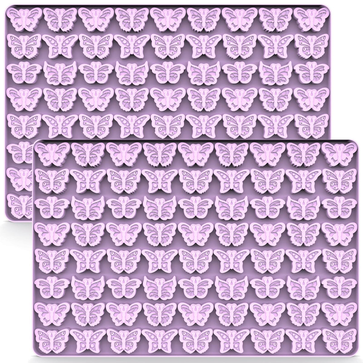72 cavity butterfly silicone mold with 0.67 x 0.28 inch cavities