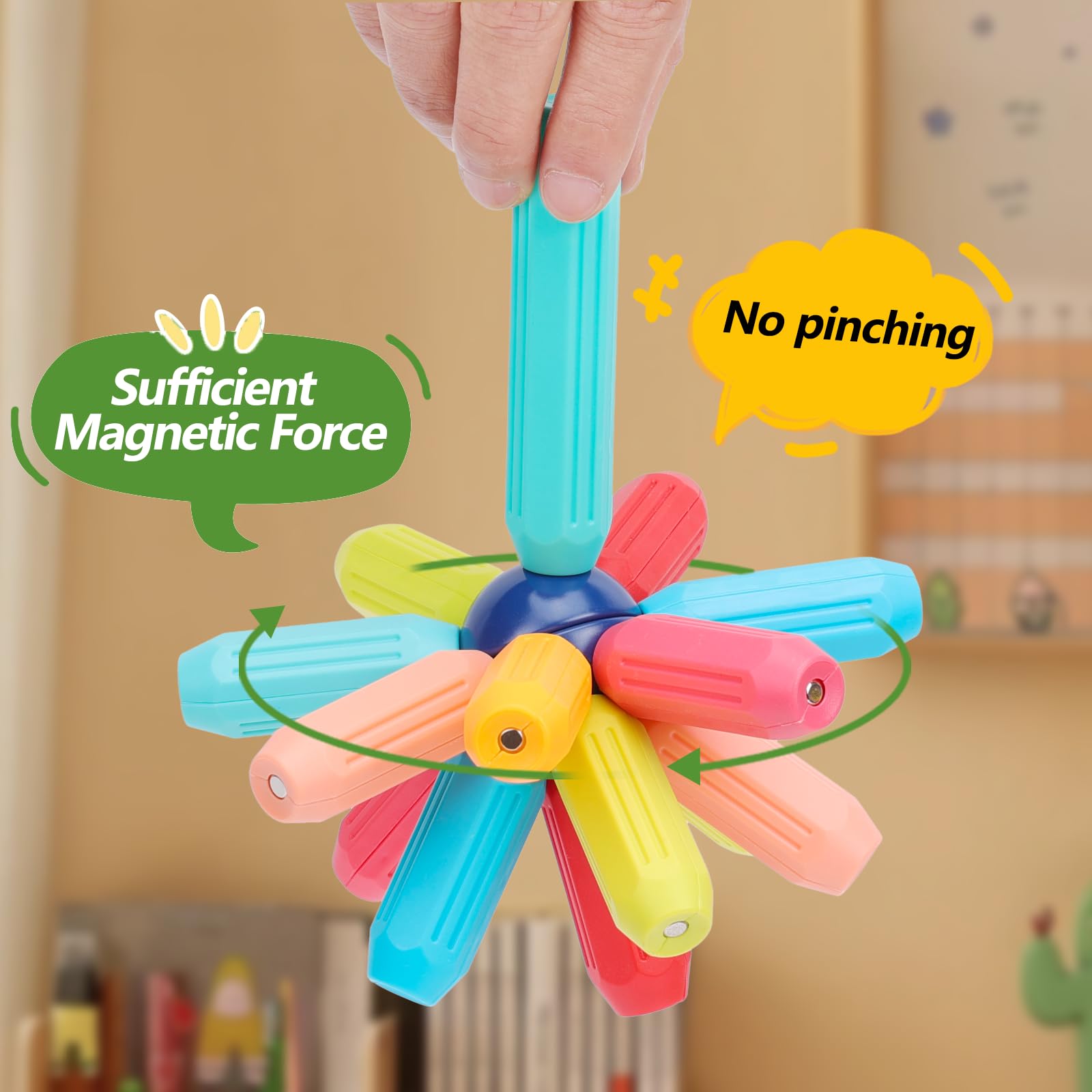 Educational magnetic blocks 74pcs toddler gift COUOMOXA