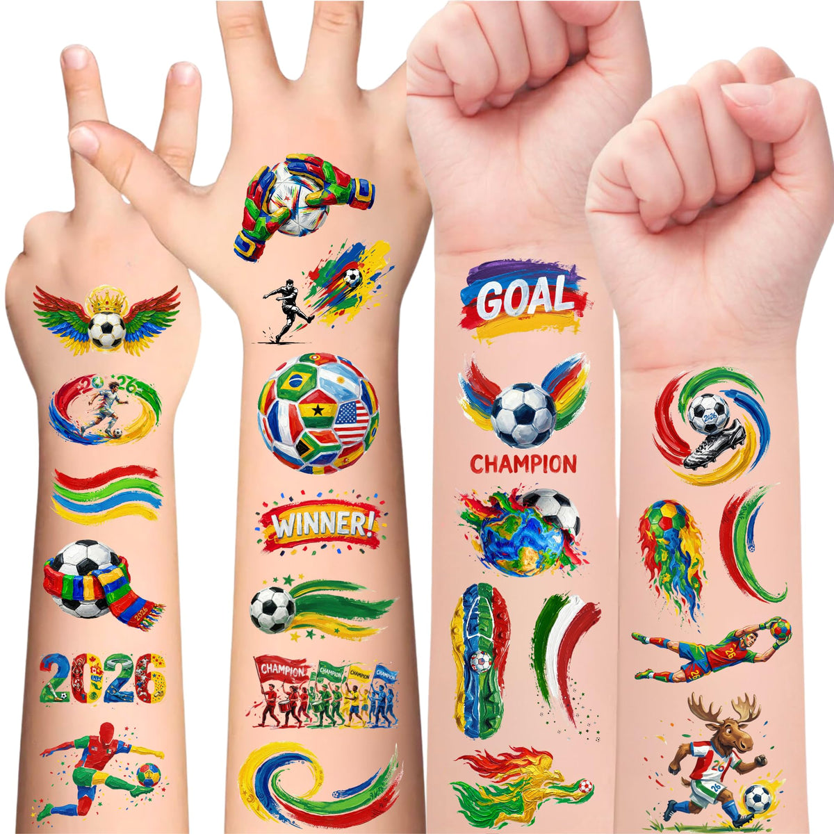 75PCS World Soccer Cup temporary tattoos pack