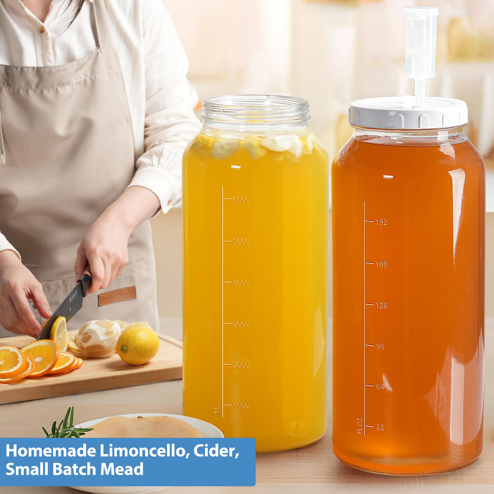7600 ml glass jar suitable for wine making and fermentation