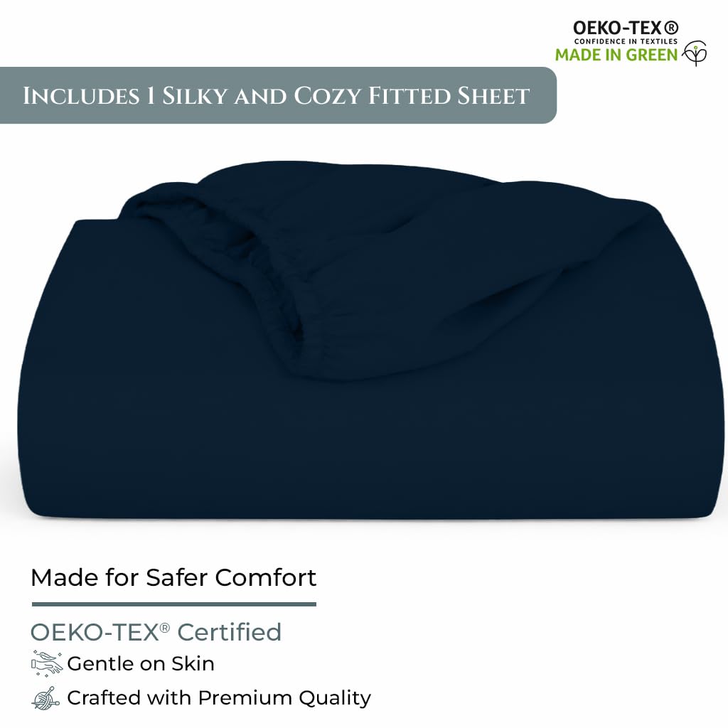 78x80 navy king fitted sheet Royale Linens