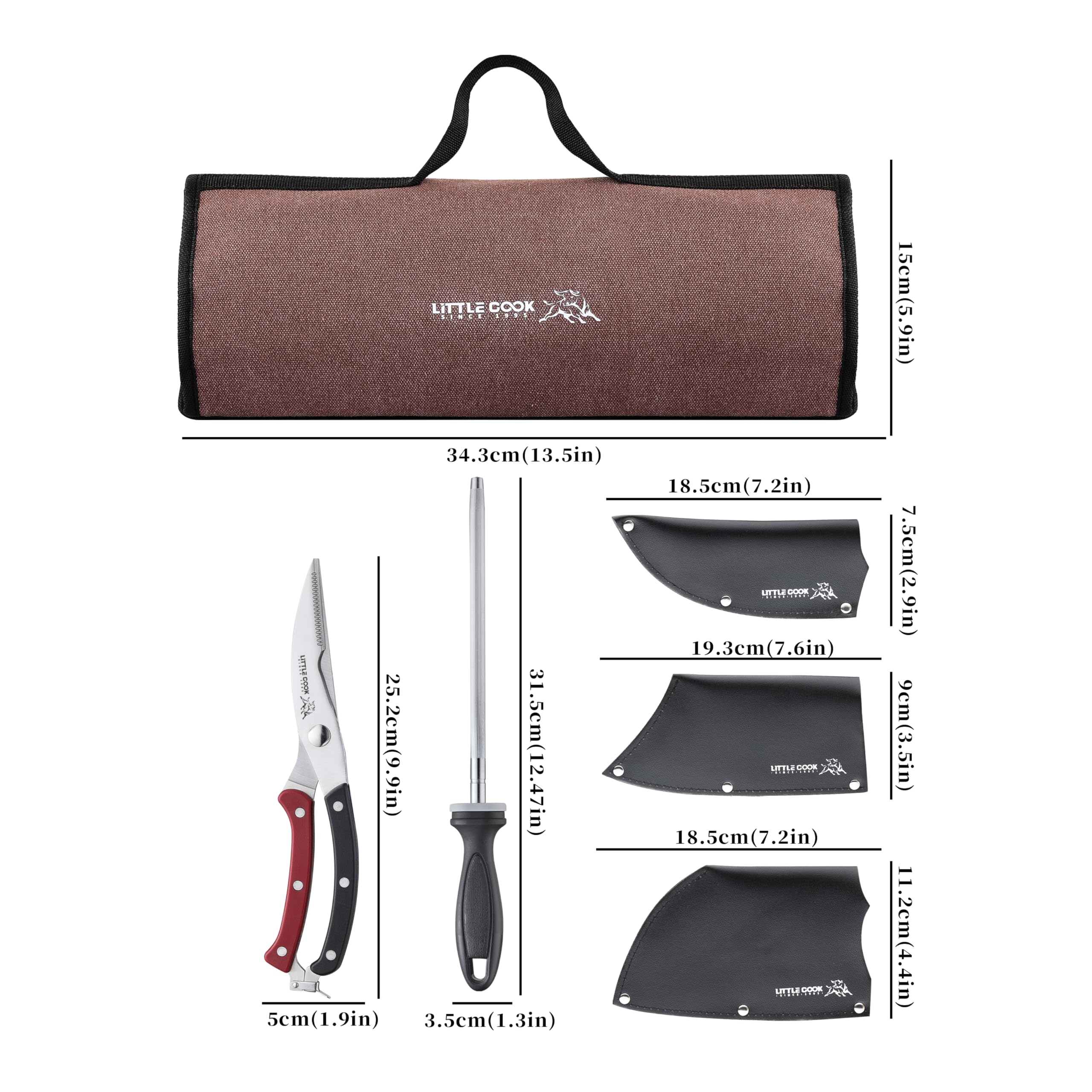 7in Serbian chef knife included
