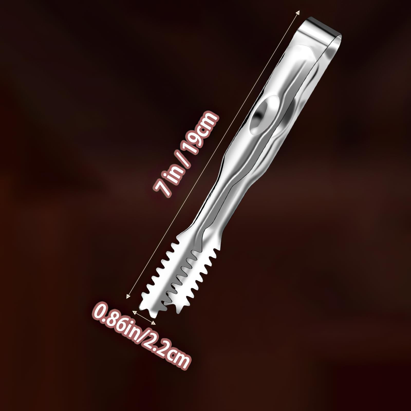 Silver 7 inch ice tongs for bar and kitchen