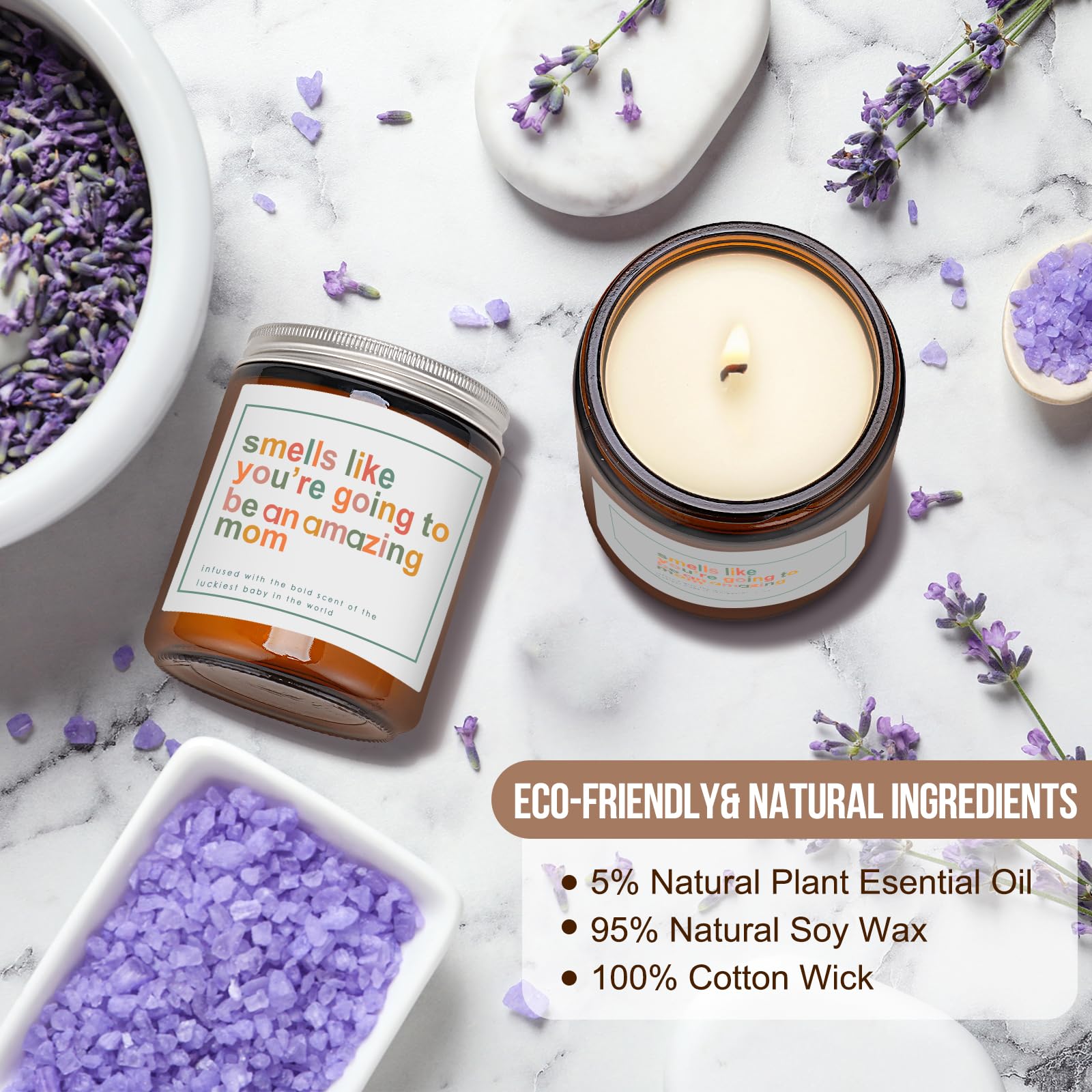 Natural soybean wax lavender candle for relaxation