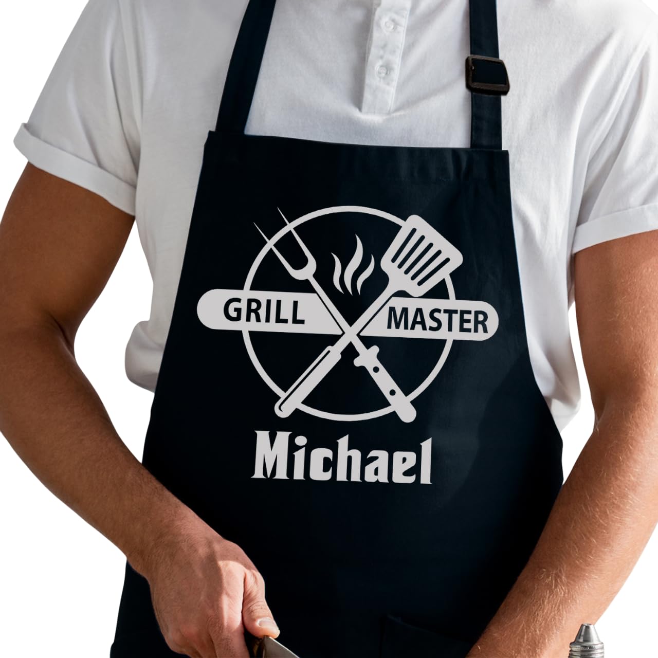 7th Hill Custom Aprons for Men front view with two pockets