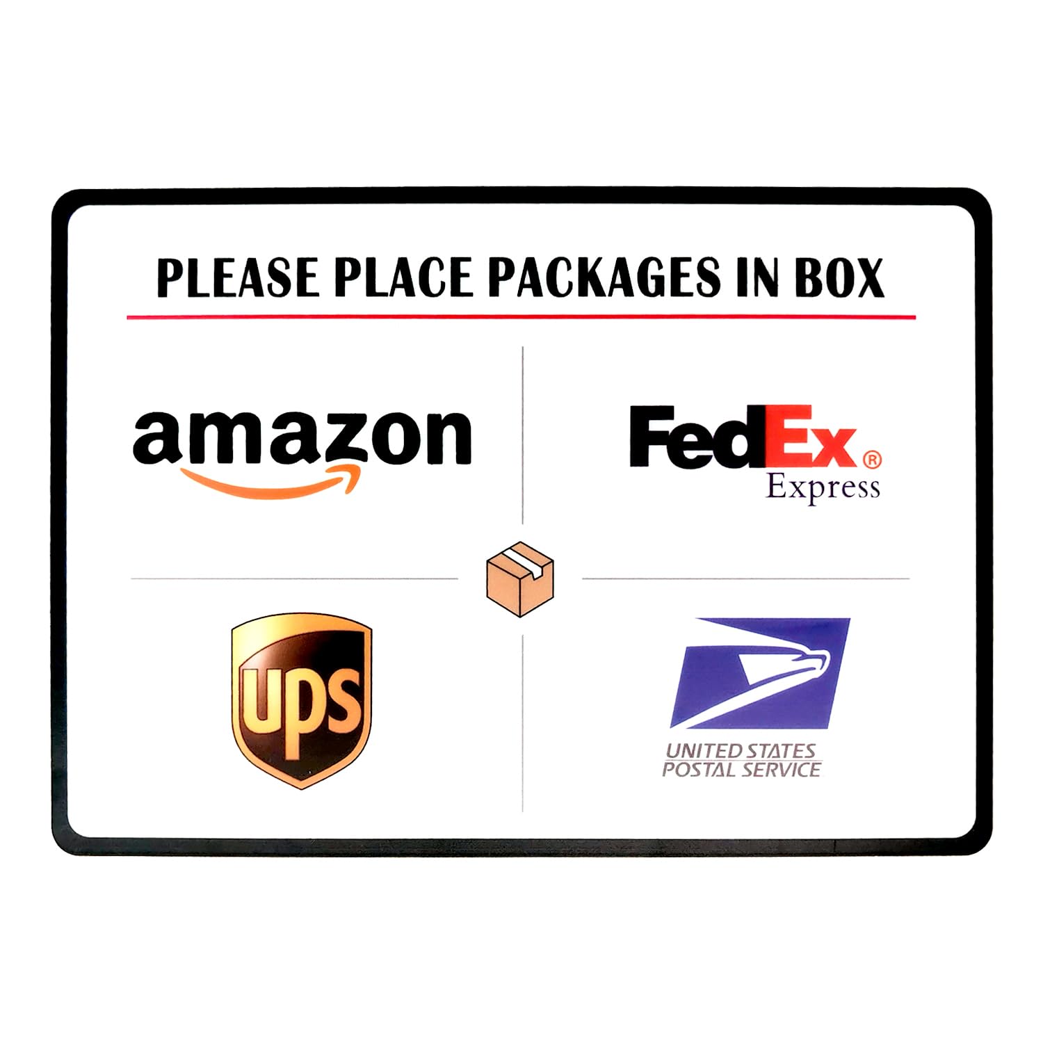 7×10 inch white acrylic delivery sign for outdoor use