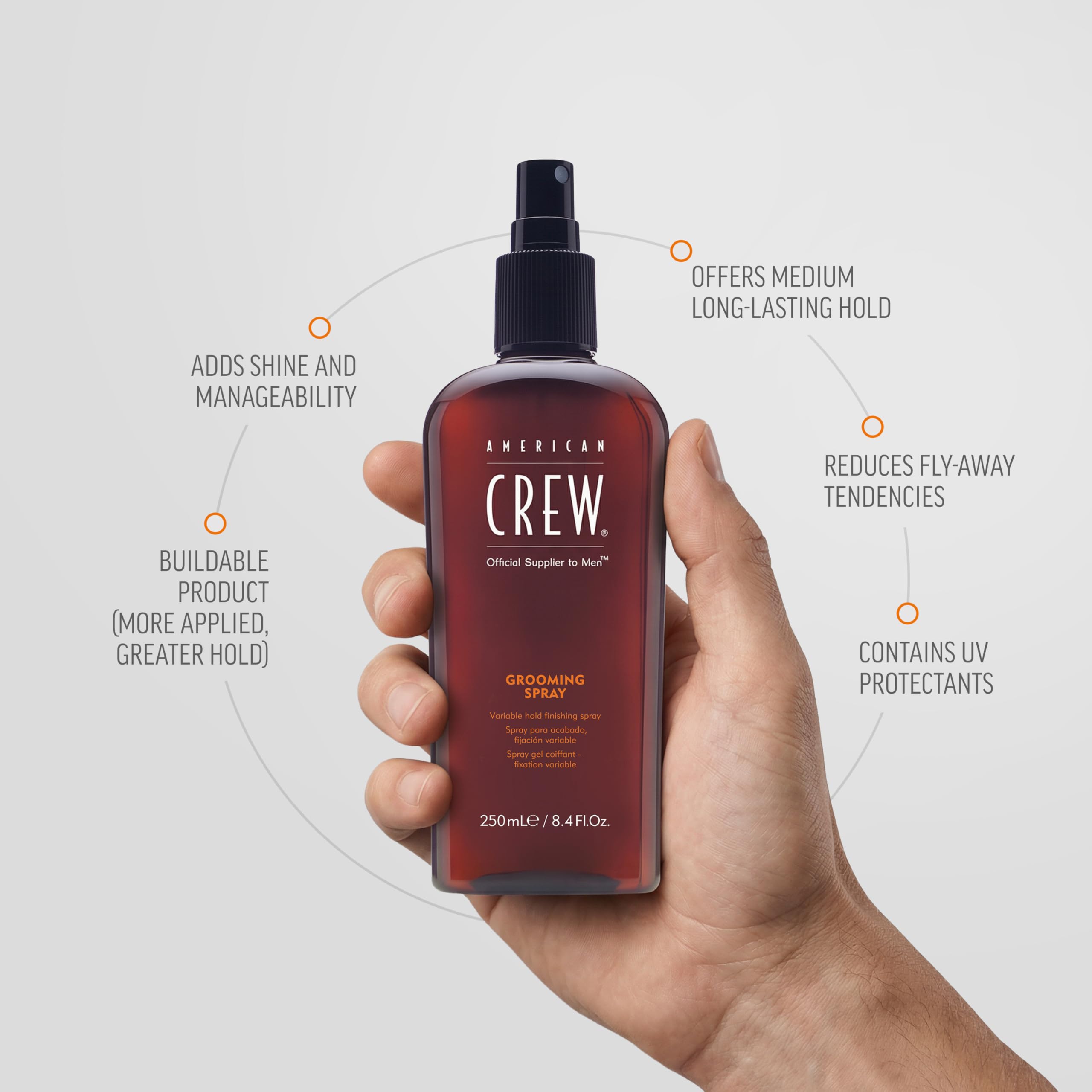 American Crew hair spray for men product line