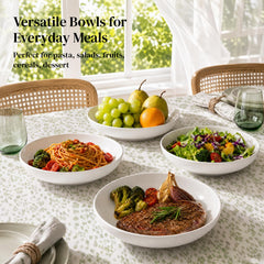 8.5 inch wide shallow pasta bowls 30 oz capacity