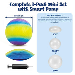Close view of 8.5-inch rainbow playground ball