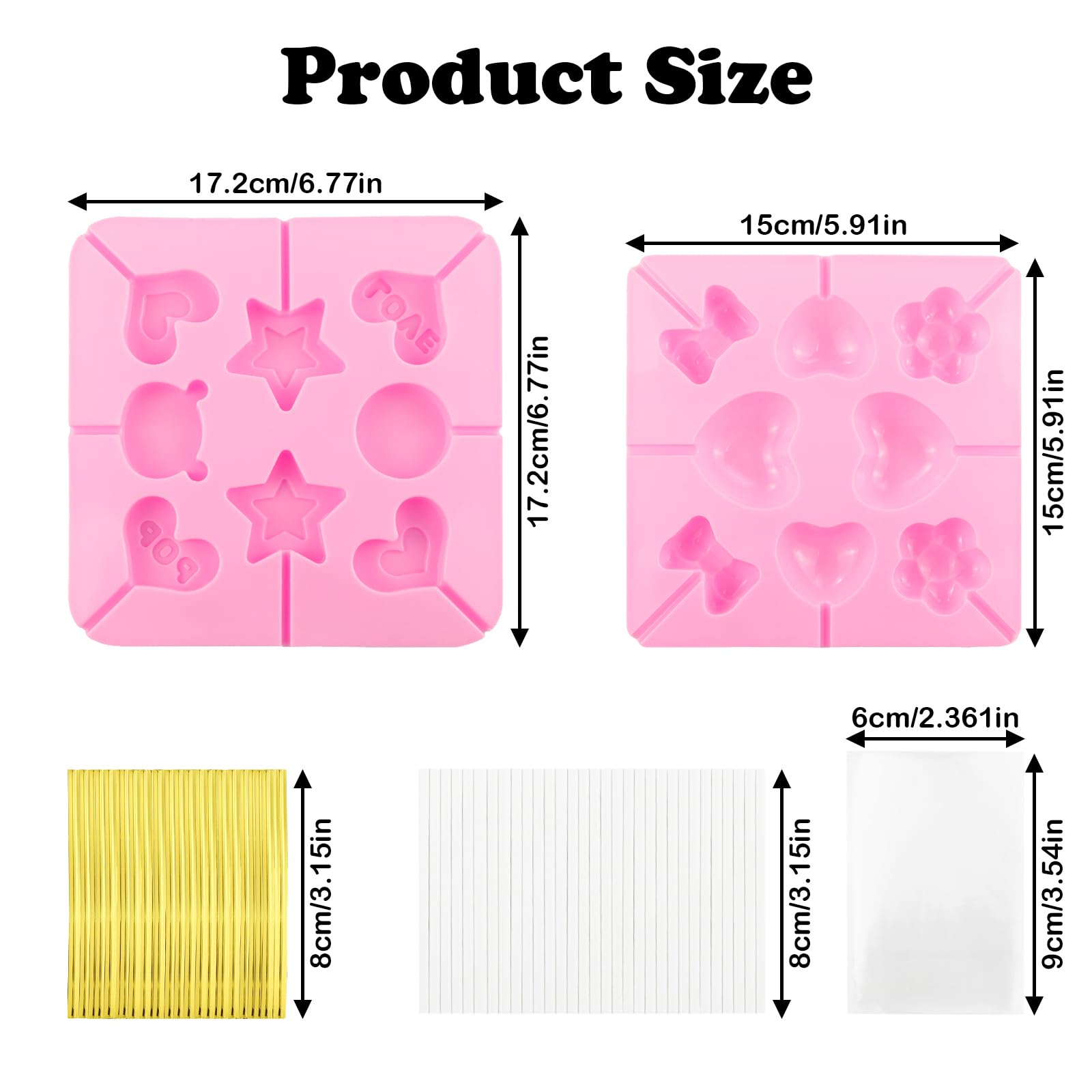 Large 8 cavity silicone lollipop mold