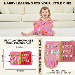 Eight learning activities on Soupost Busy Board for Toddlers
