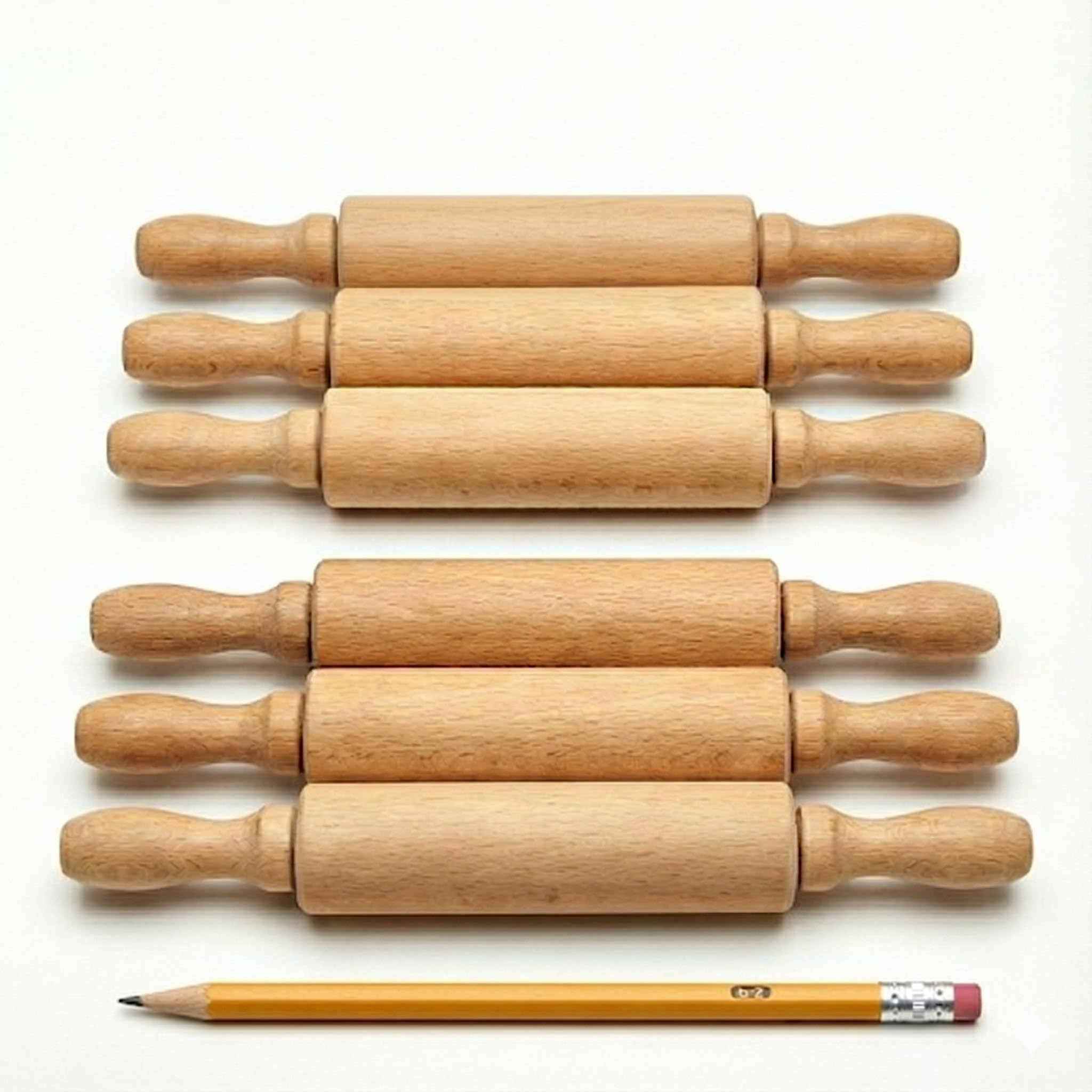 8-inch kids mini rolling pins set of 6 for baking and crafts