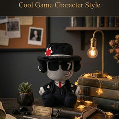 8 Inch plush toy with fedora hat and sunglasses