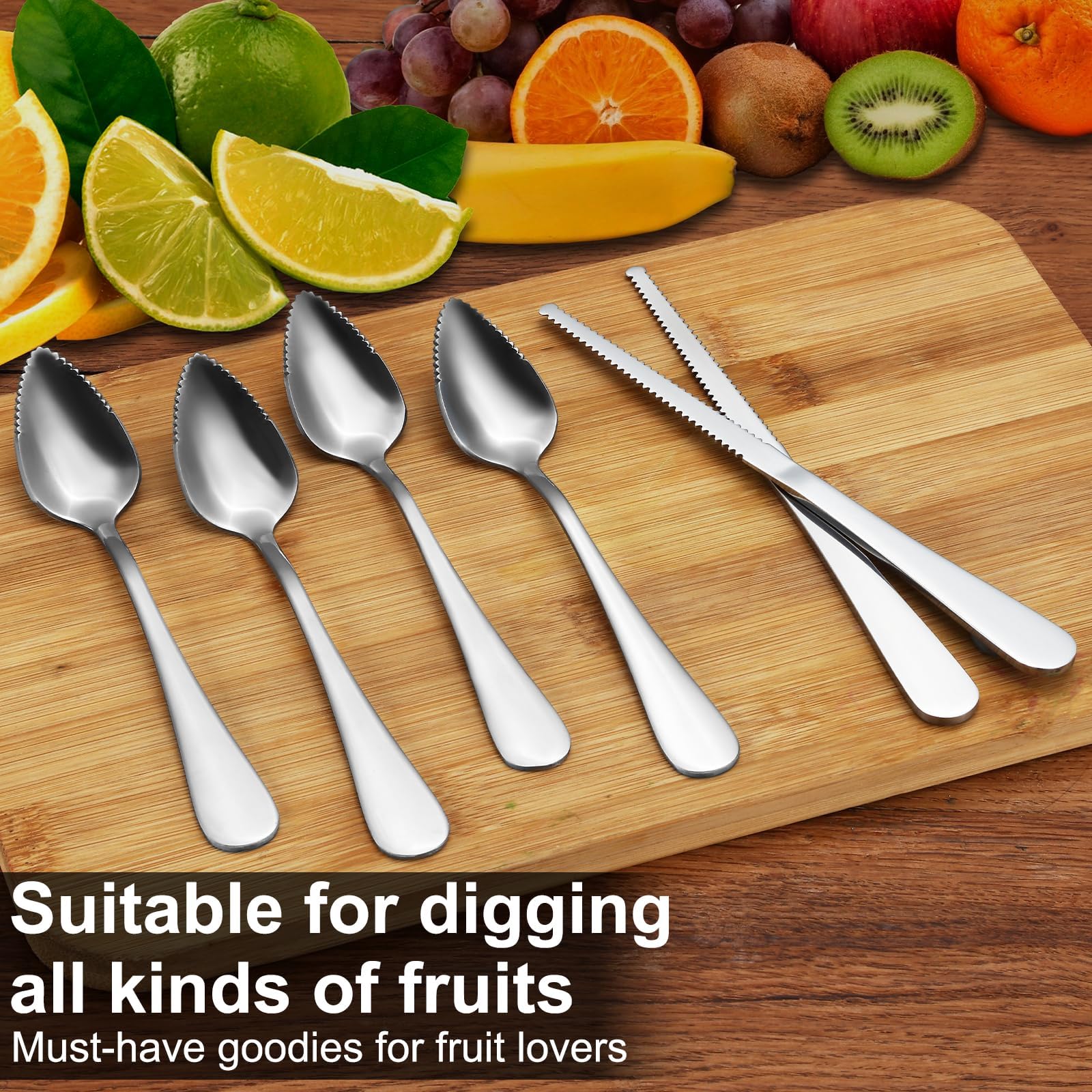 Compact dishwasher safe grapefruit cutlery