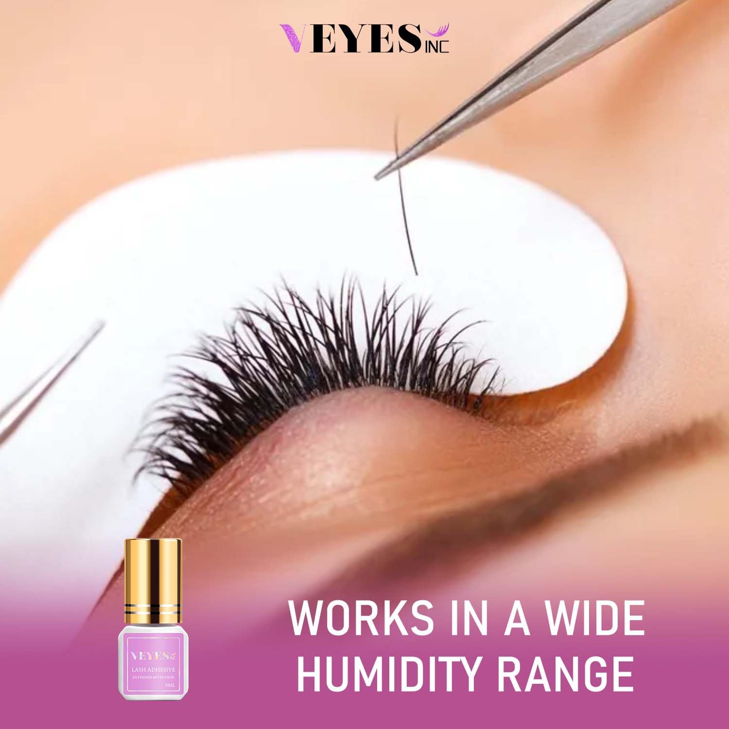 Black adhesive for eyelash extensions VEYES INC