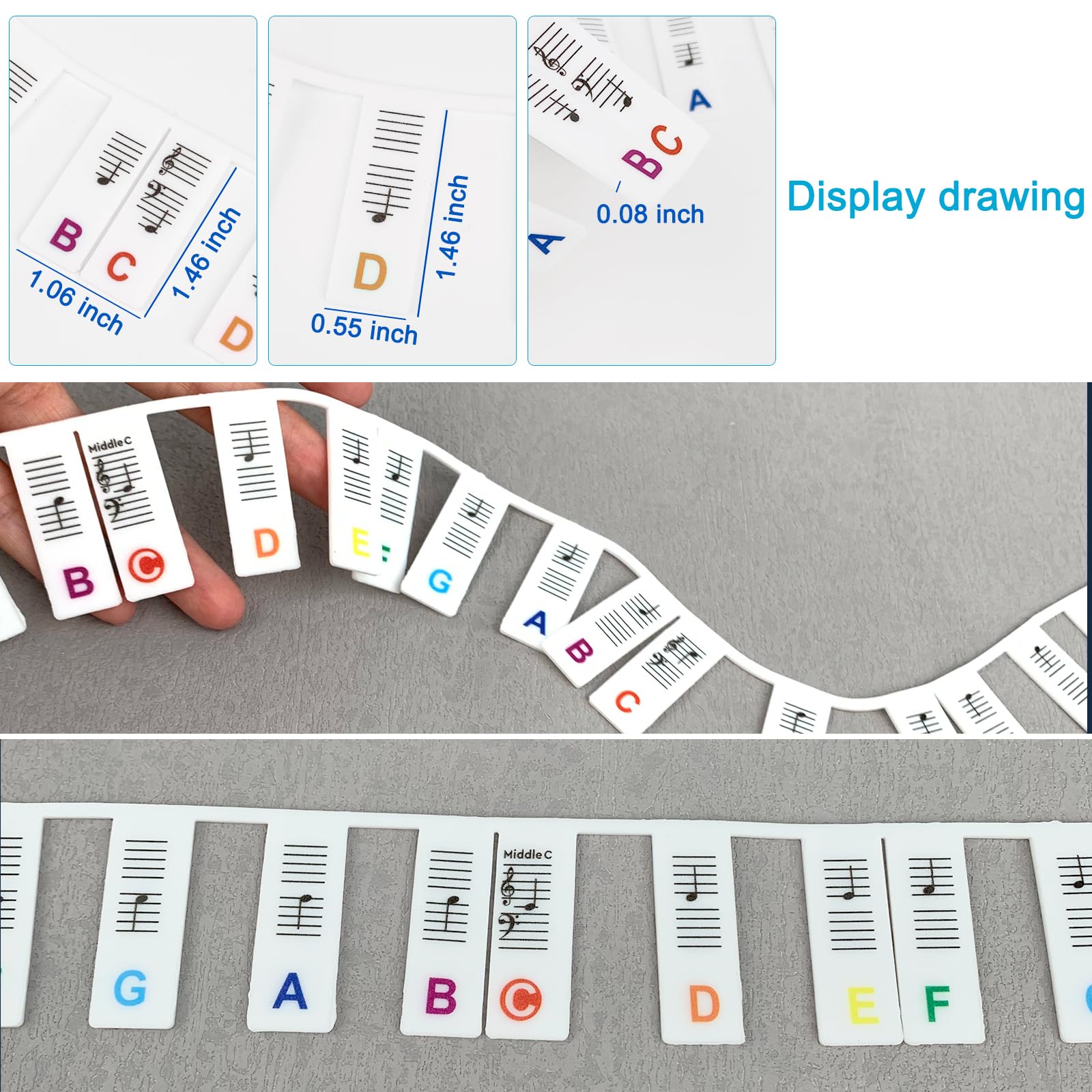 88-key piano labels compatible with multiple keyboards