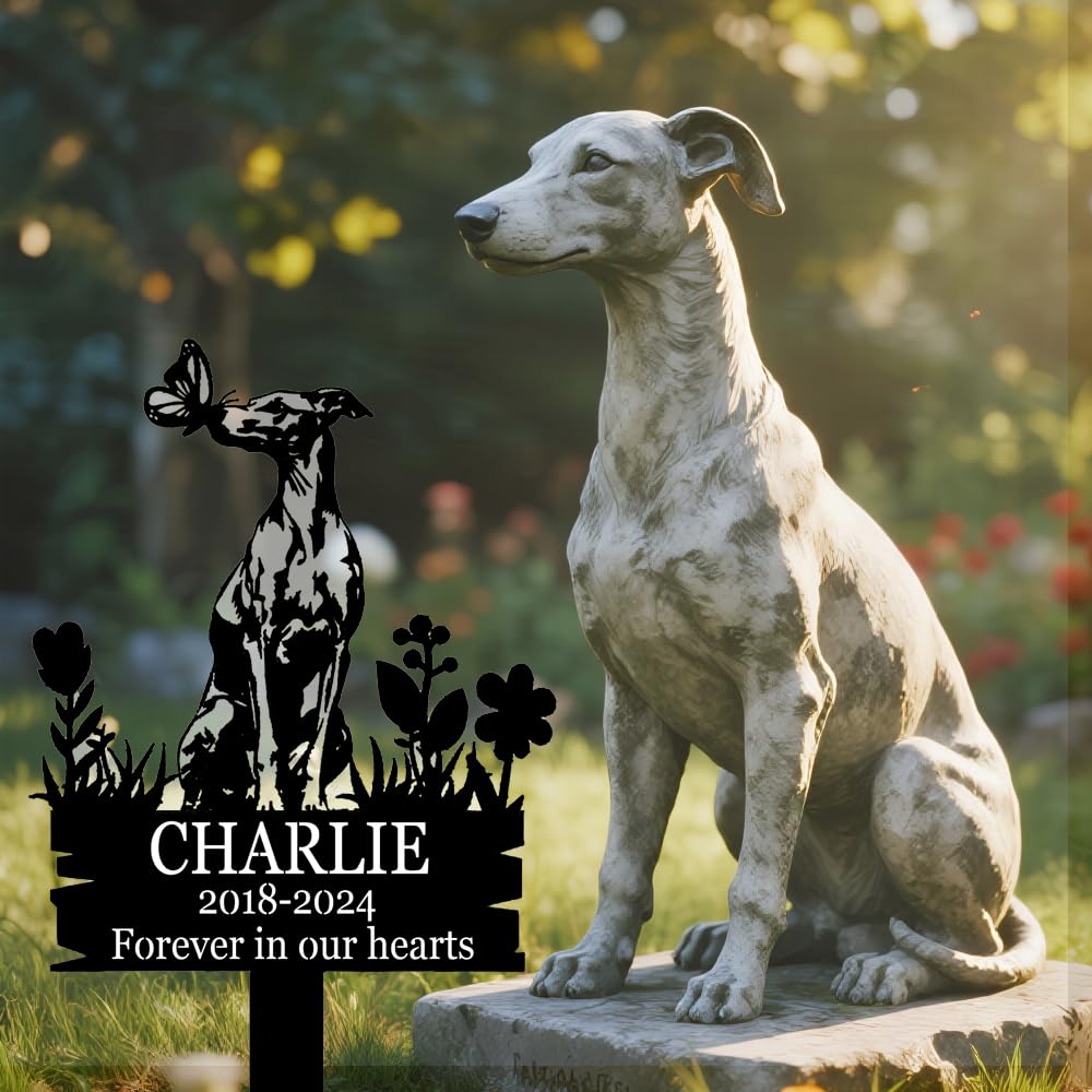 Garden lawn pathway pet memorial stake