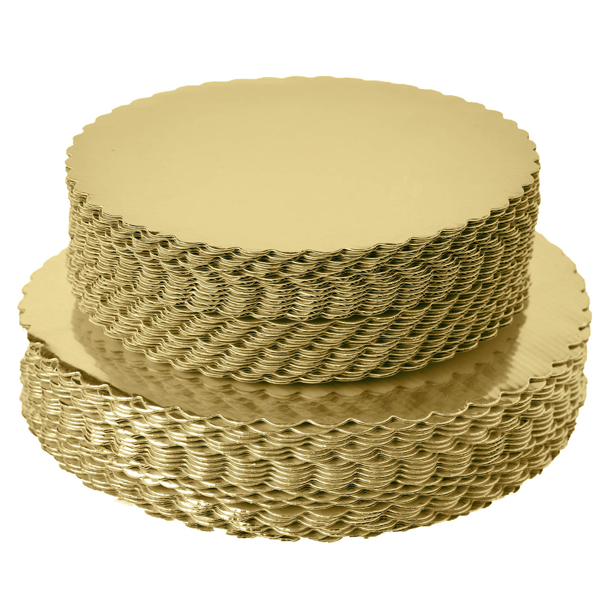 8 inch gold cakeboard round front view