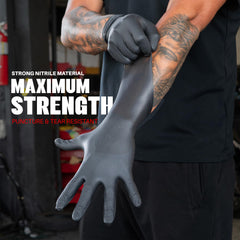 Herkules Grip raised diamond texture nitrile gloves Black X-Large