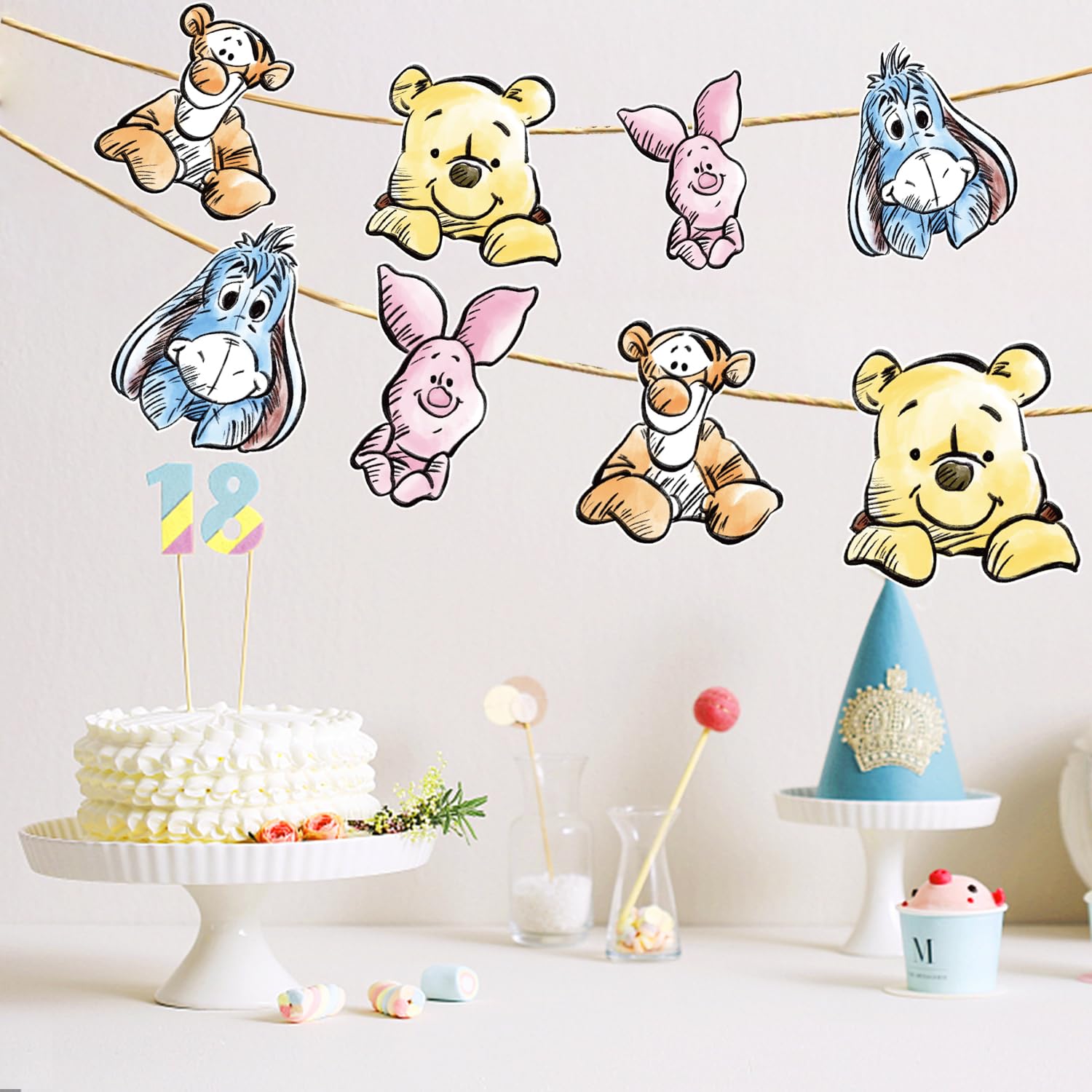 Easy to assemble bear banner for birthday party decor