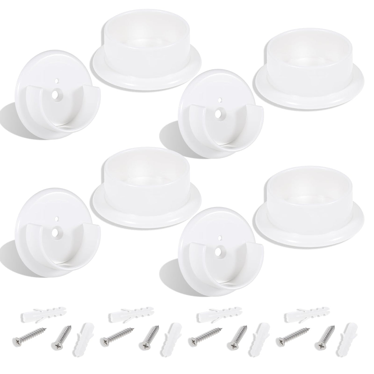 8pcs closet pole sockets set