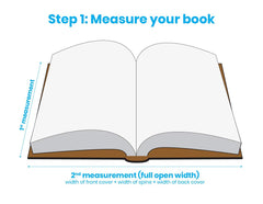Adjustable adhesive book sleeve fits widths under 16 inches without slipping