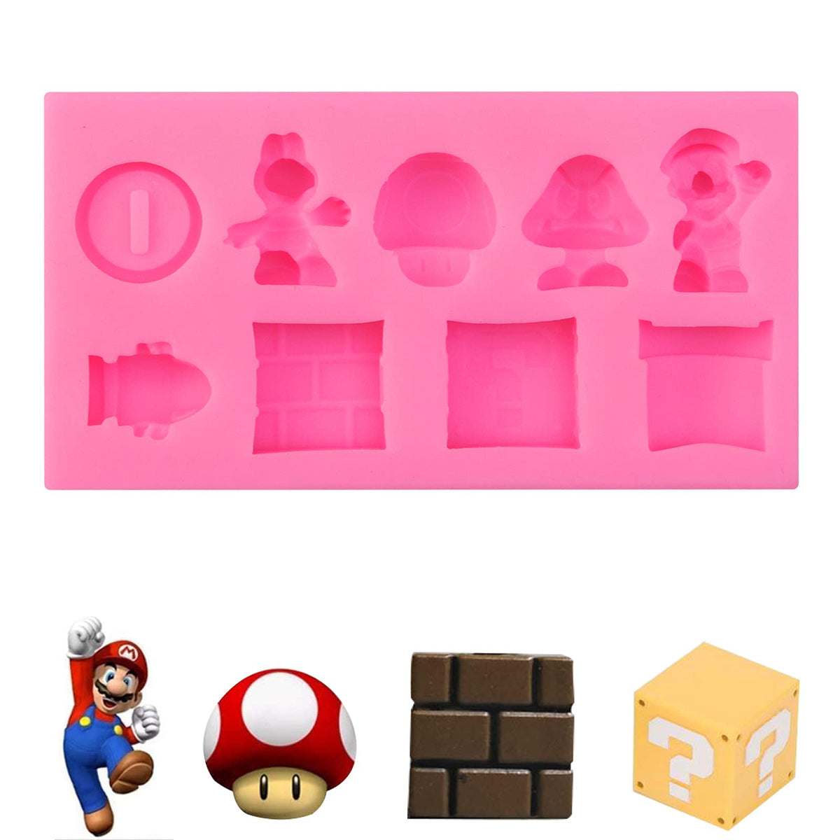 9-cavity silicone cartoon fondant mold for cake decorating