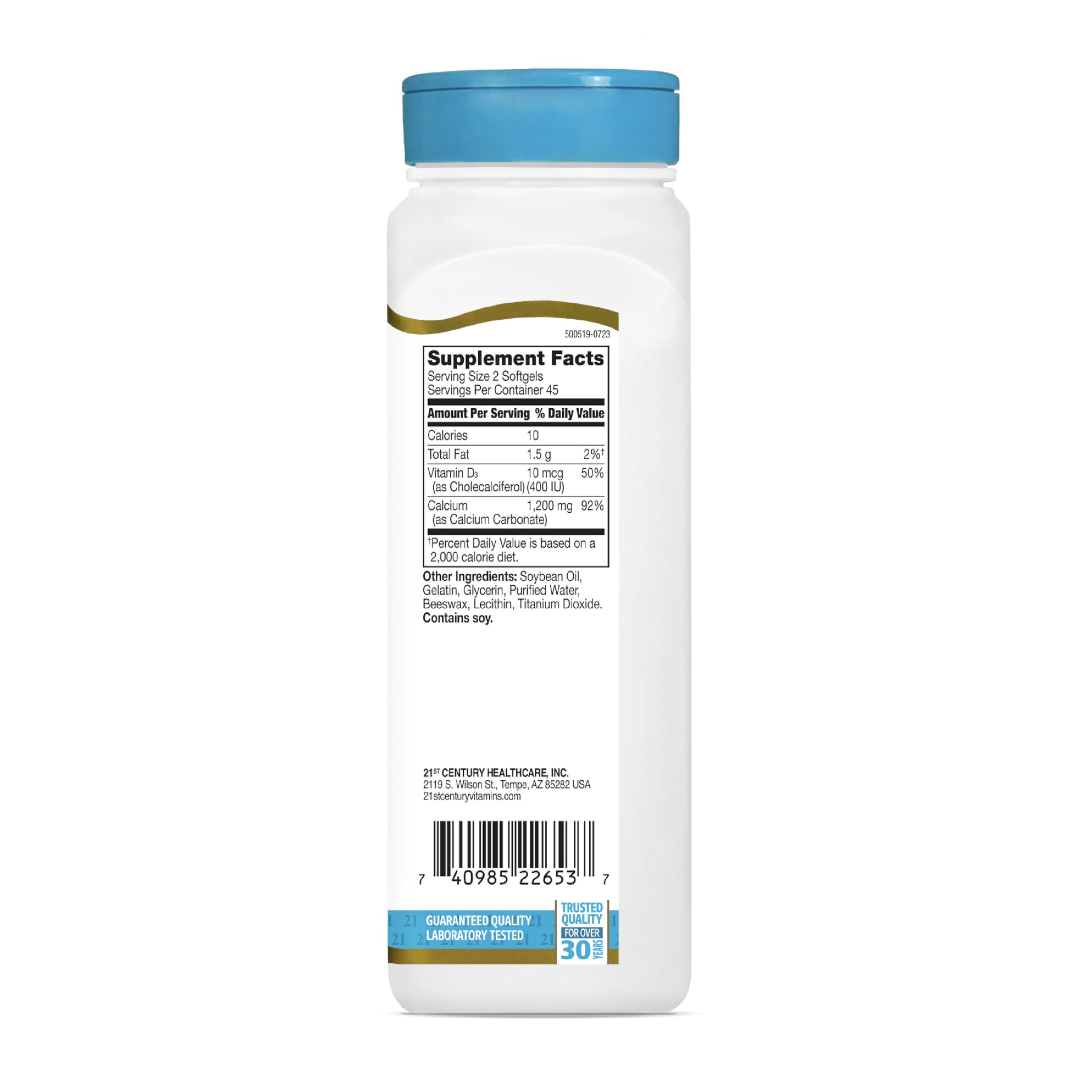 Calcium D3 liquid-filled softgels 1200mg 21st-century branding