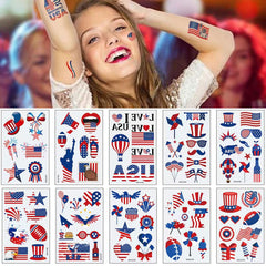 90pcs patriotic tattoos across 10 sheets