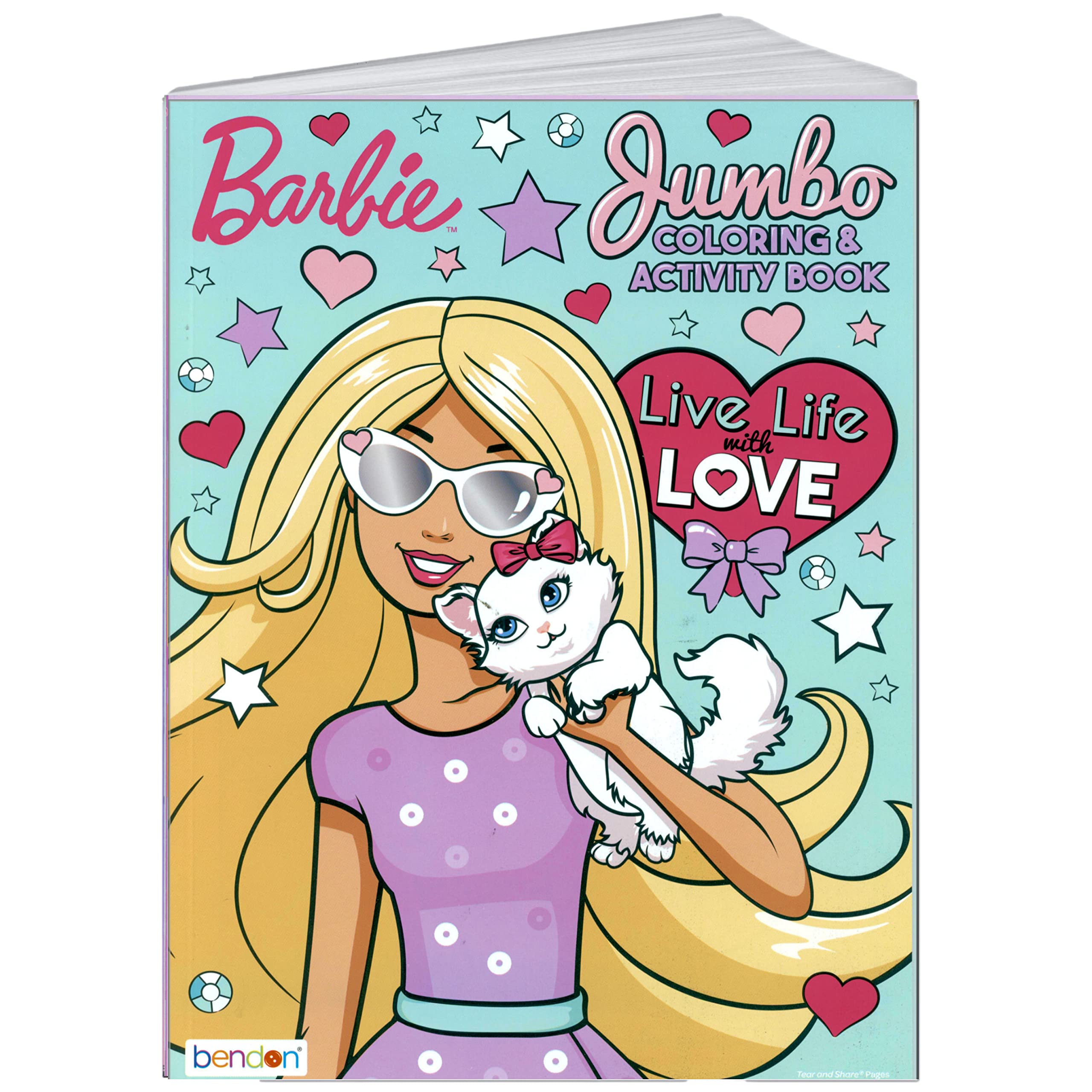 Tear and Share pages feature in Barbie coloring book