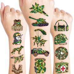 eight sheets of 96 military camo pre-cut tattoo designs