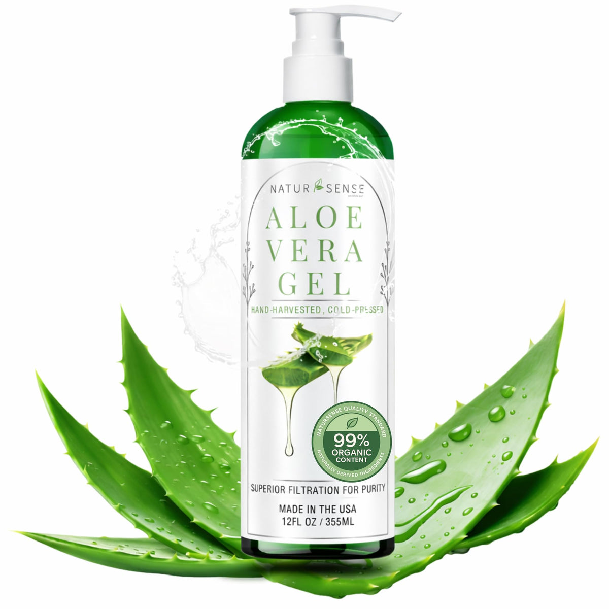 Bottle of 99% Organic Aloe Vera Gel