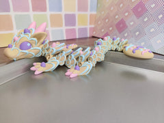 Articulated dragon display suitable for desk or shelf