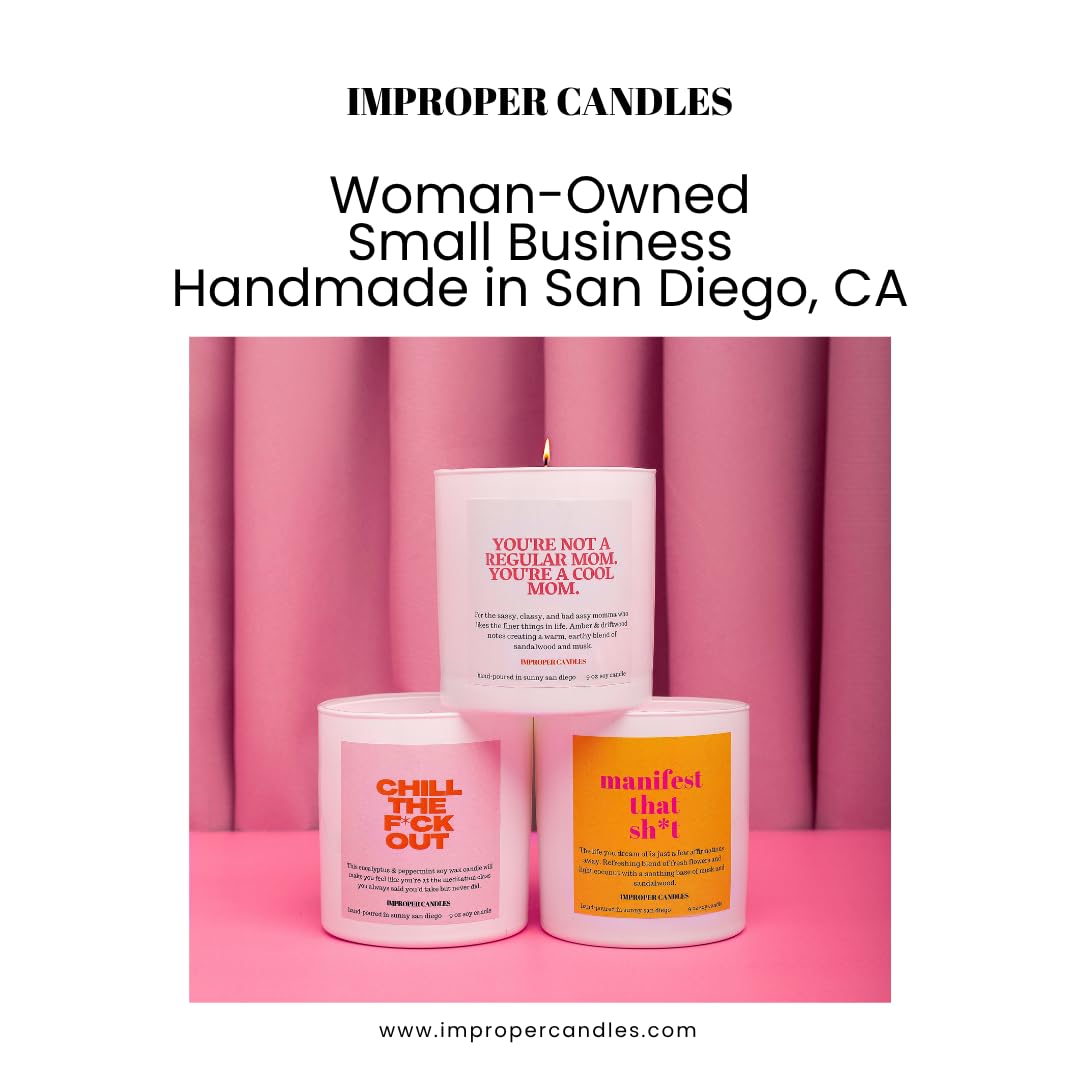 Evergreen and fruit scented Real Housewives fan gift candle packaging