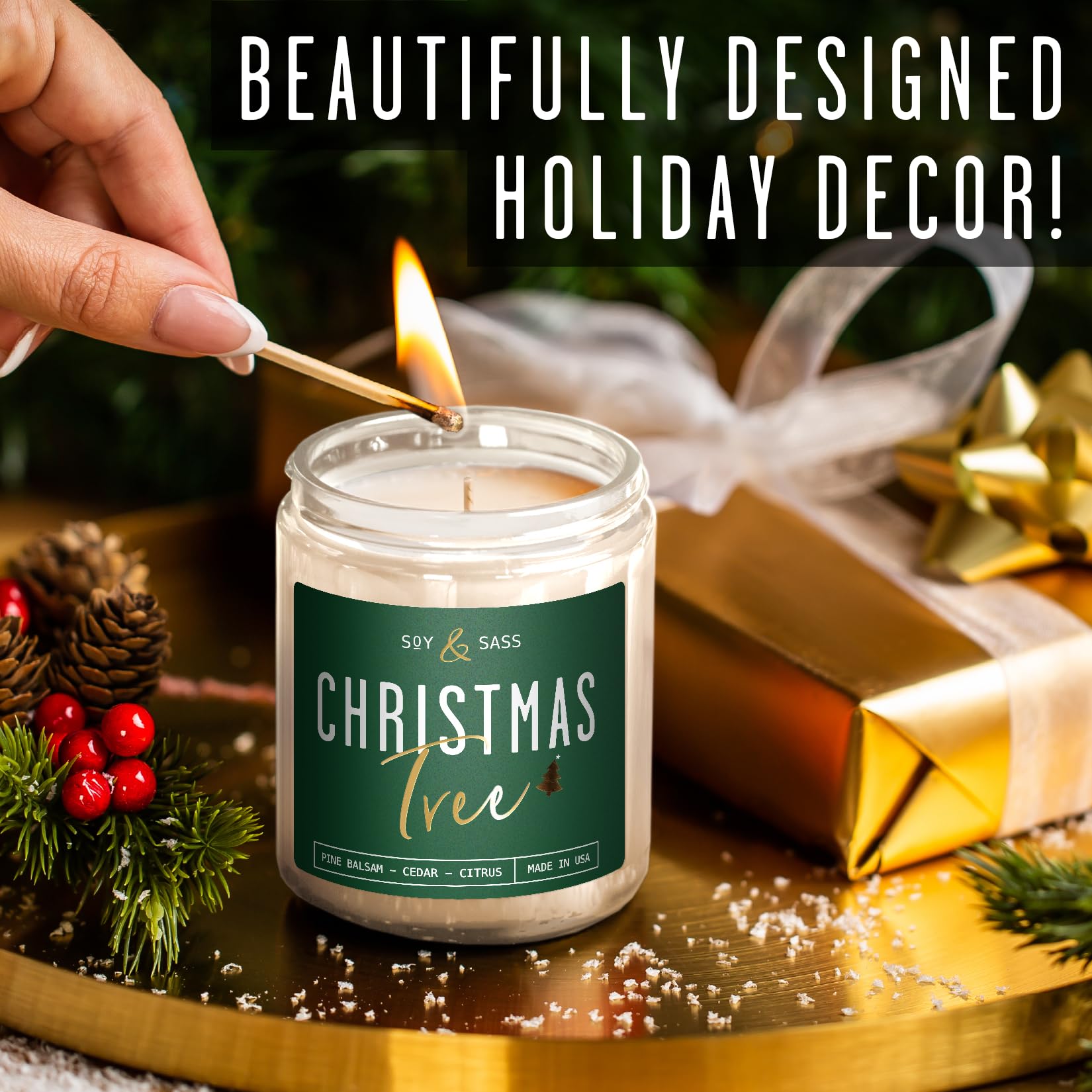 Hand poured USA made candle in reusable jar