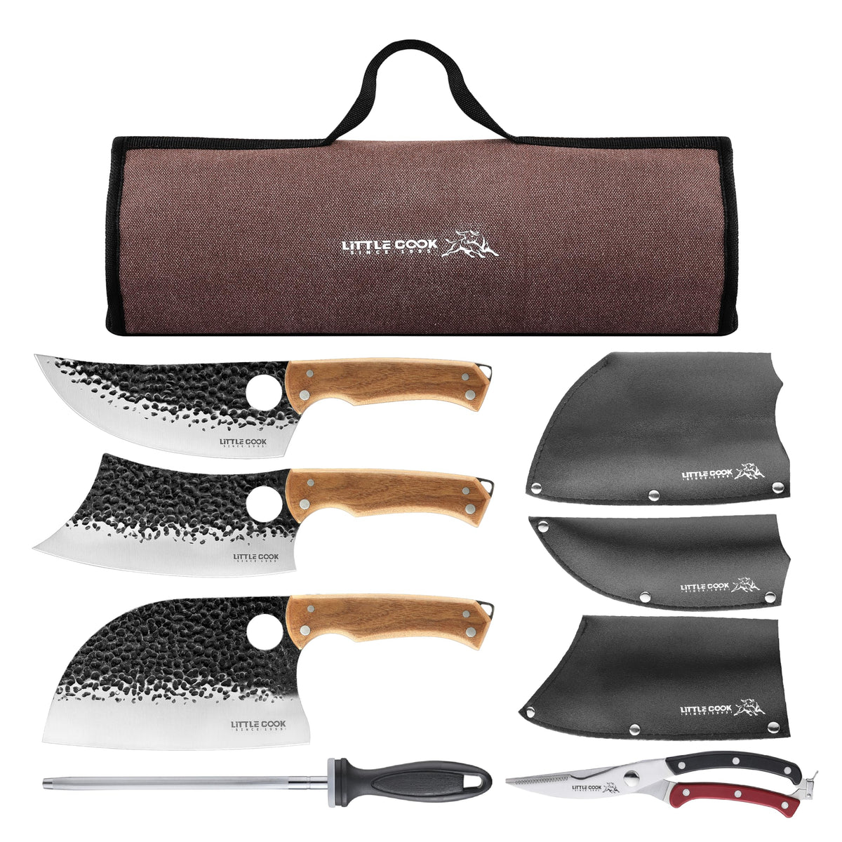 9pcs butcher knife set main knives and tools