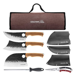 9pcs butcher knife set main knives and tools