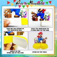 9Pcs mario table centerpiece for Mario Themed Decorations
