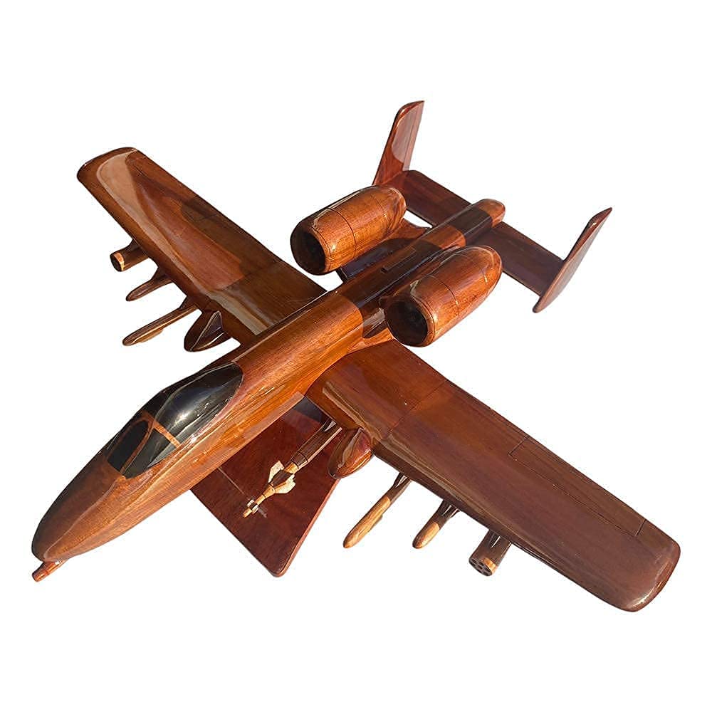 A-10 Warthog desk model crafted in mahogany