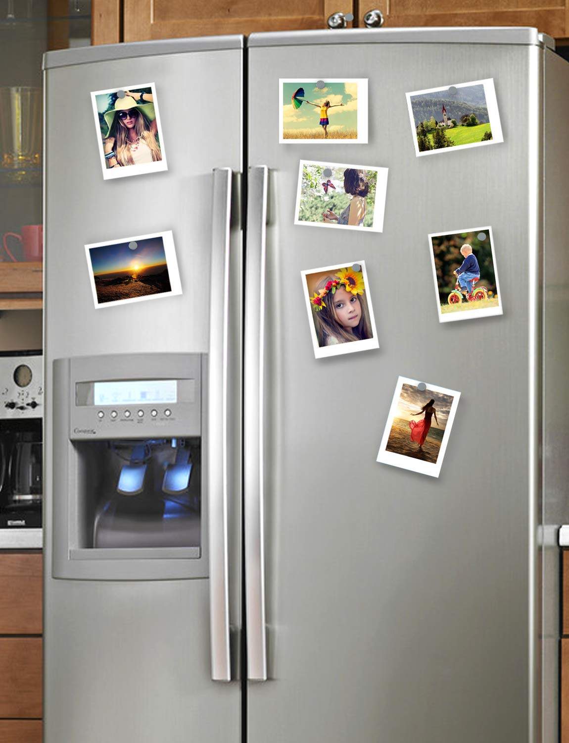 A AULIFE 36pcs refrigerator magnets brushed nickel round discs