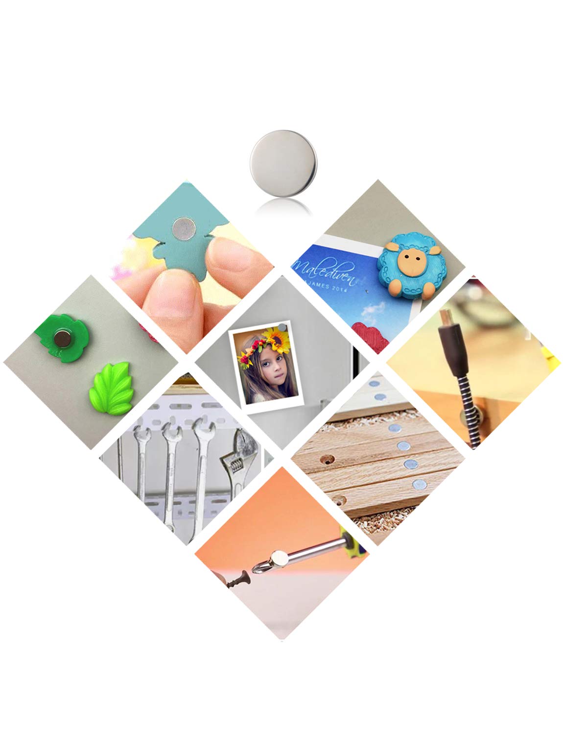 Brushed nickel fridge magnets 36pcs A AULIFE