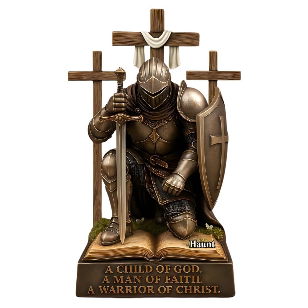 A Child of God A Man of Faith A Warrior of Christ Acrylic Plaque front view