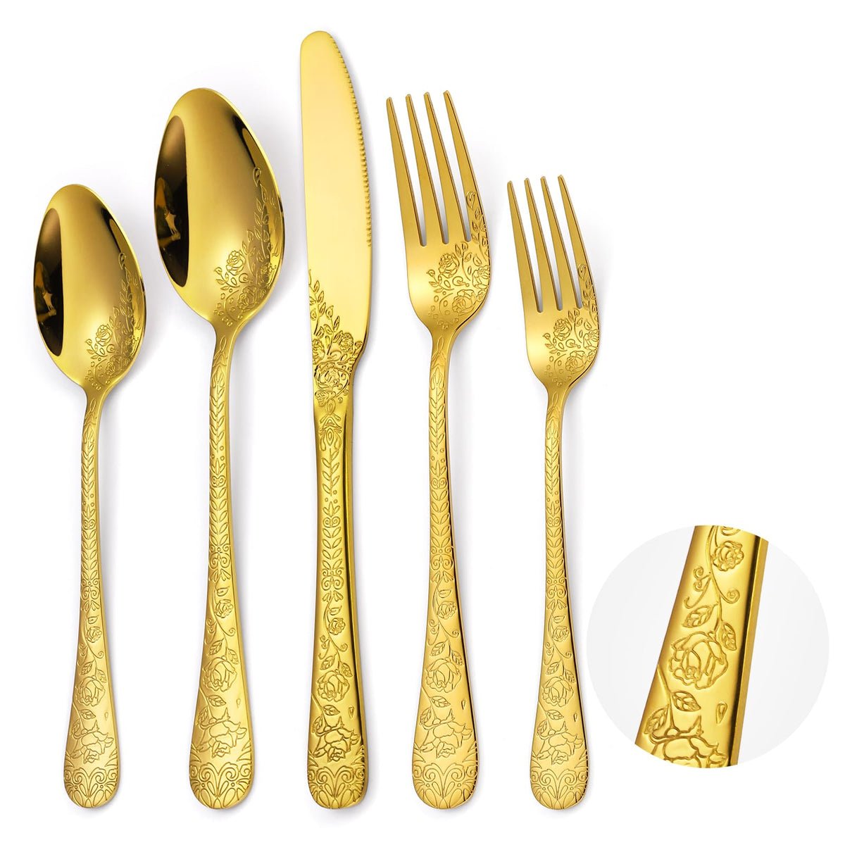 A·HOUSEWARE gold flatware set image