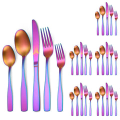 a-houseware rainbow matte flatware 30 piece set
