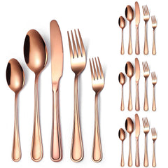 a-houseware rose-gold flatware 20-piece set overall image